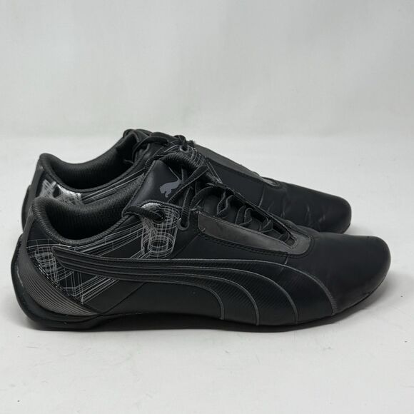 Puma Future Cat Atomisity Shoes Mens 10.5 Black Leather Hipster Sneakers FLAWS - Picture 1 of 16